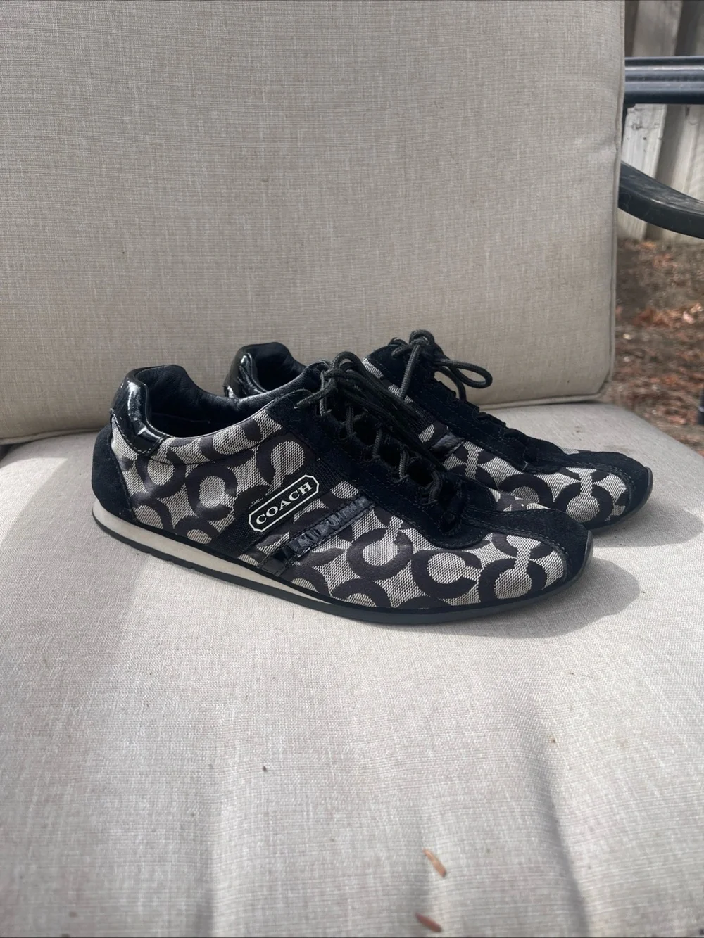 Coach Black & Gray Signature Logo Athletic Sneakers